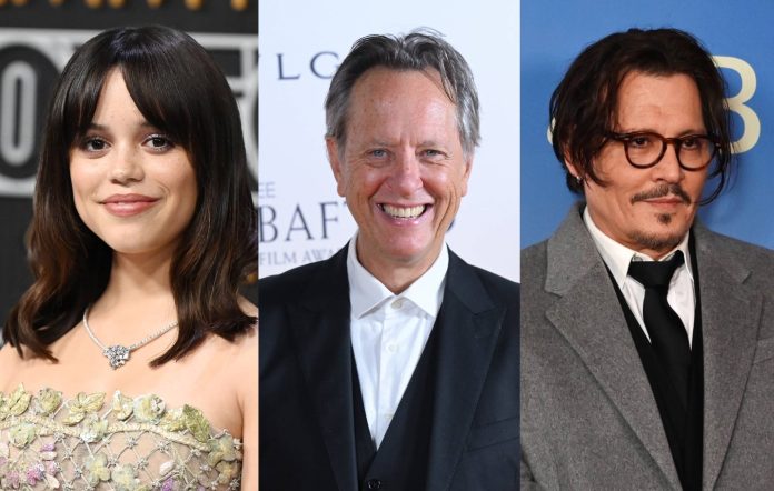 Jenna Ortega, Richard E Grant and Johnny Depp