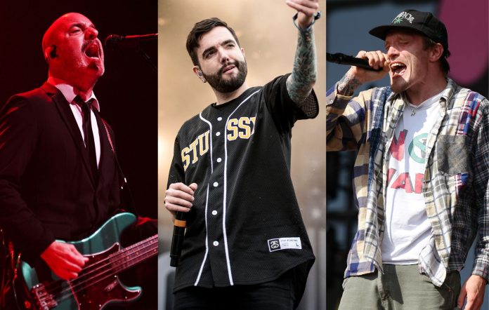 Dan Andriano of Alkaline Trio, Jeremy McKinnon of A Day To Remember and Ben Barlow of Neck Deep