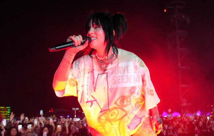 Billie Eilish performing at Coachella 2022