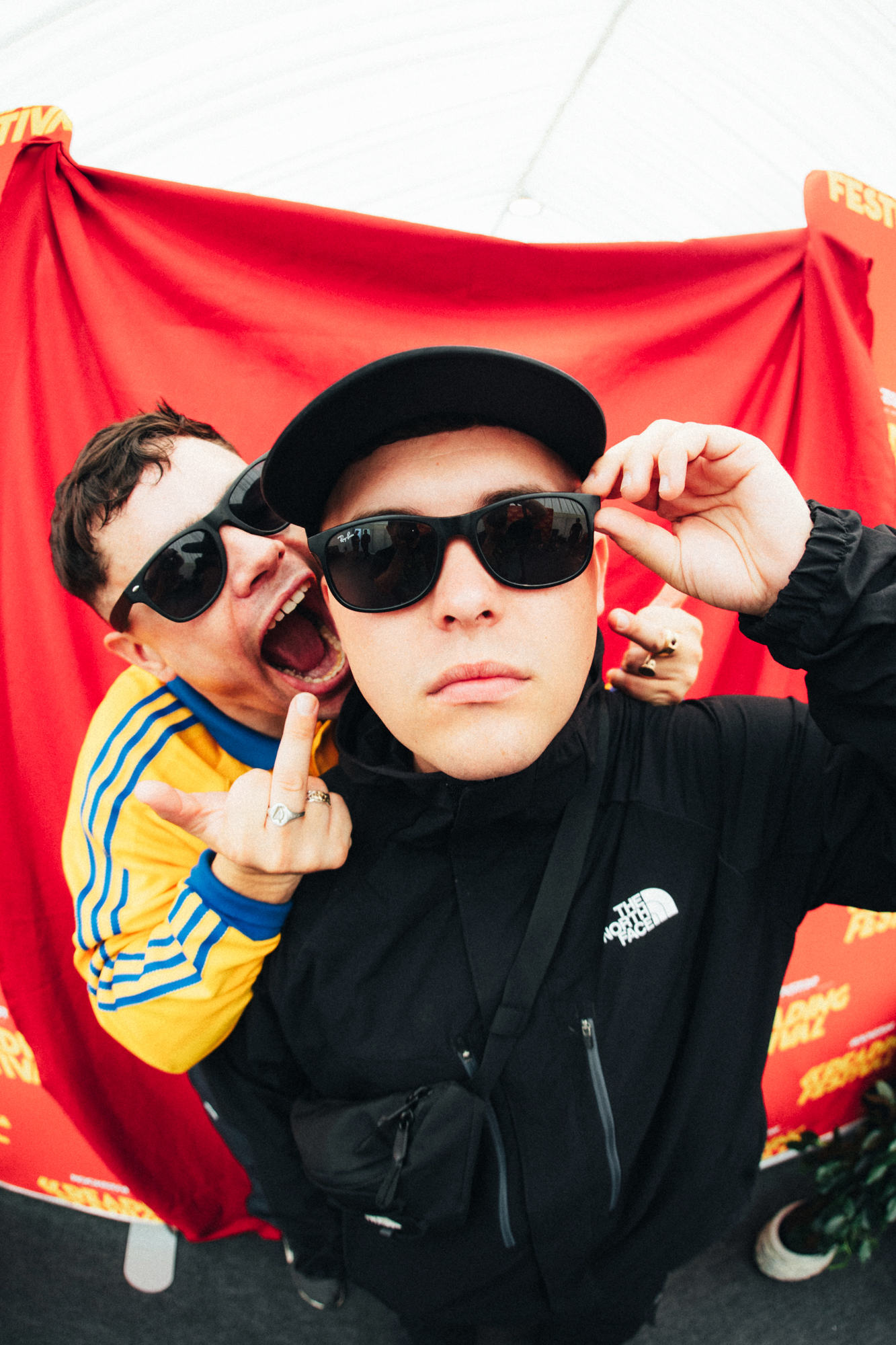 Kneecap backstage at Reading 2024. Credit: Andy Ford for NME